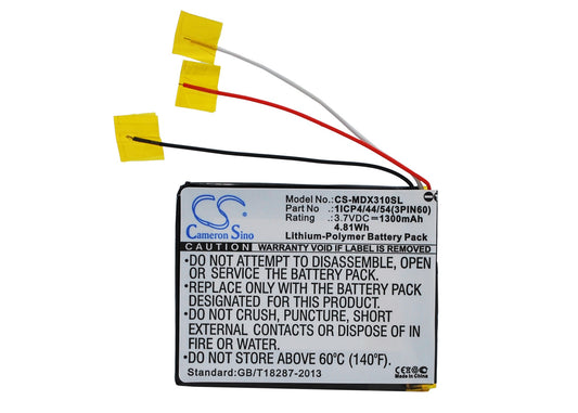 3.7V 1300mAh/4.81Wh Li-Polymer GPS/Navigator Battery for MODECOM