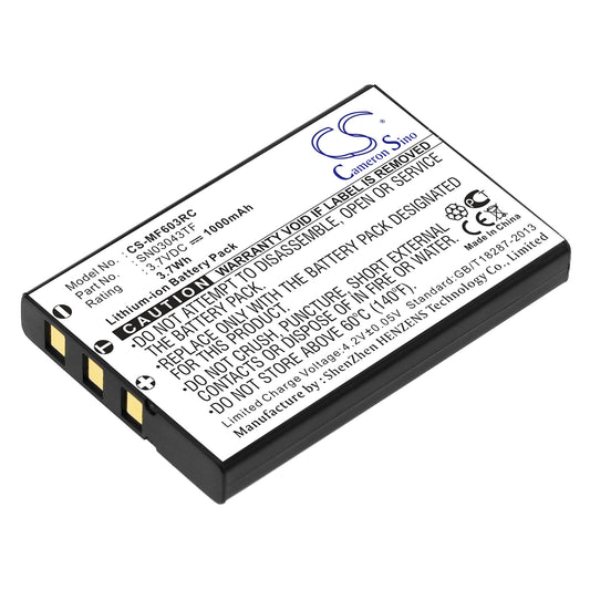 3.7V 1000mAh Li-ion Remote Control Battery for Acoustic Research
