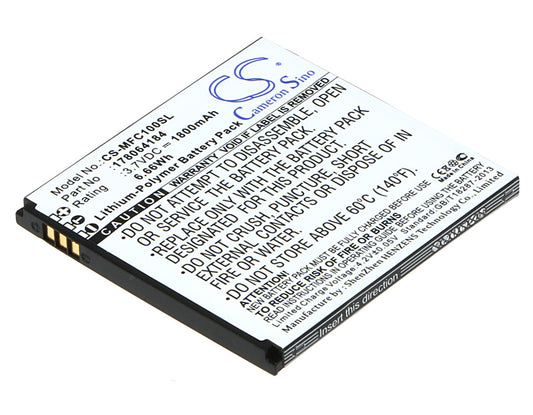 3.7V 1800mAh/6.66Wh Li-Polymer Mobile/SmartPhone Battery for Mobiwire