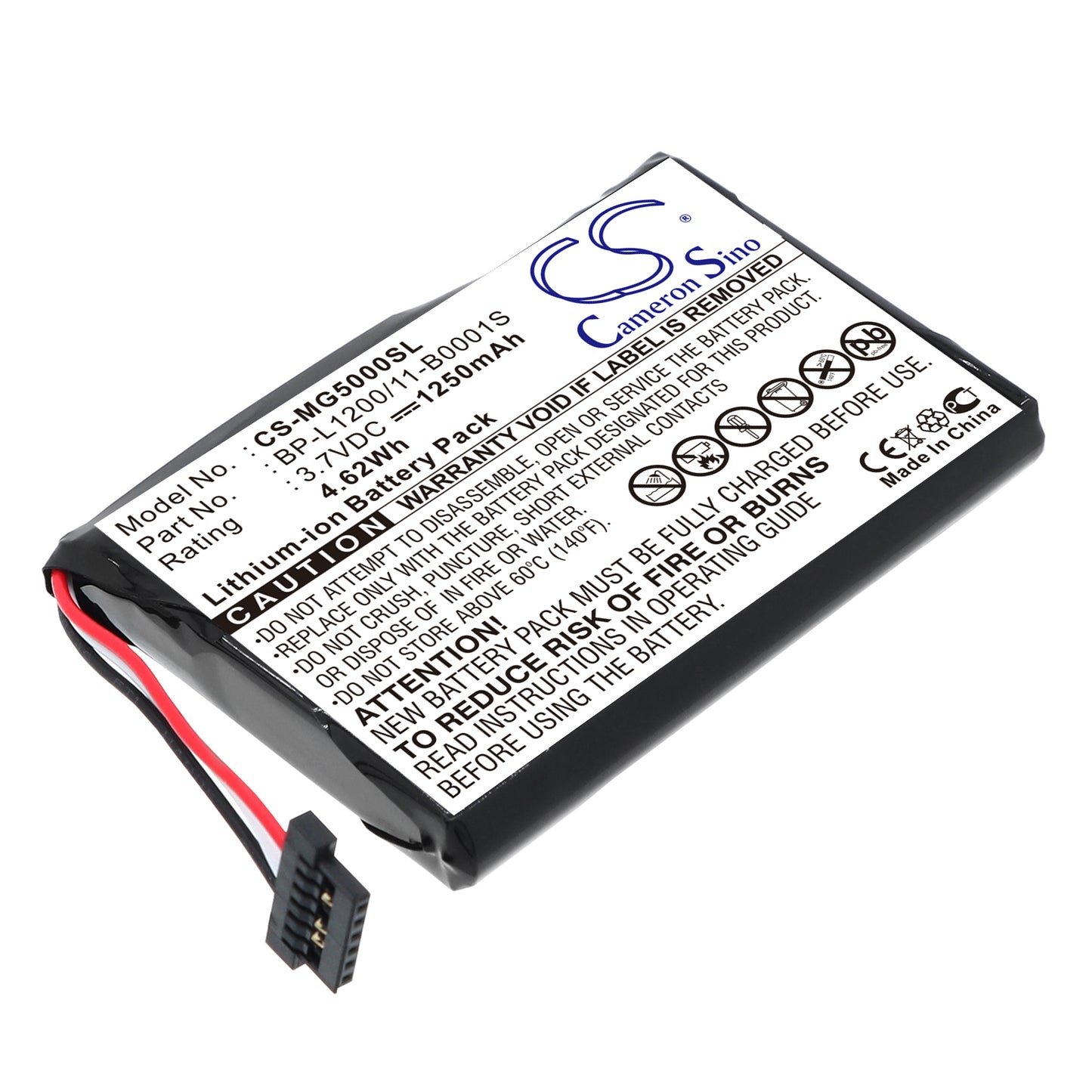 3.7V 1250mAh/4.63Wh Li-ion GPS/Navigator Battery for Typhoon