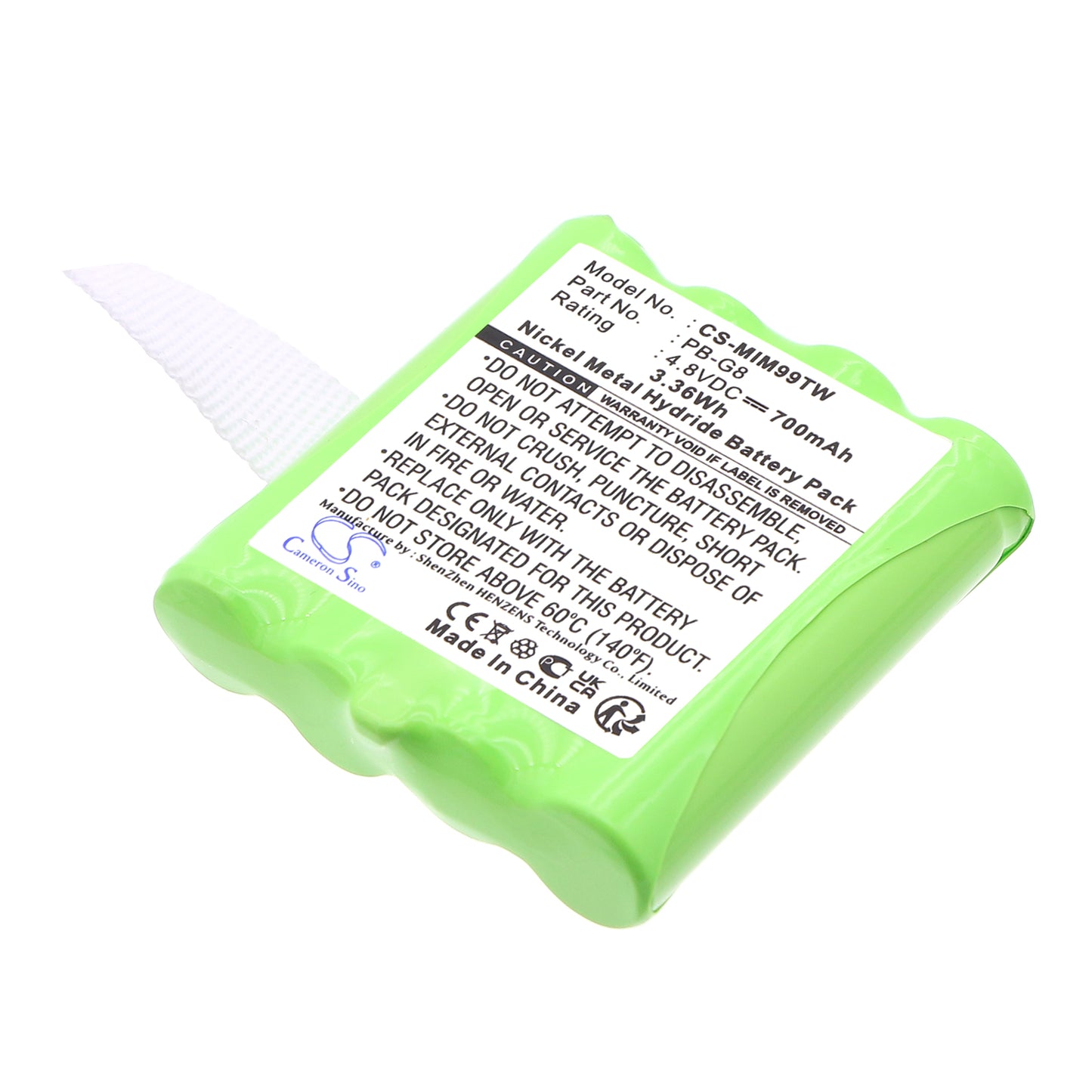 4.8V 700mAh/3.36Wh Ni-MH Two-Way Radio Battery for Alan