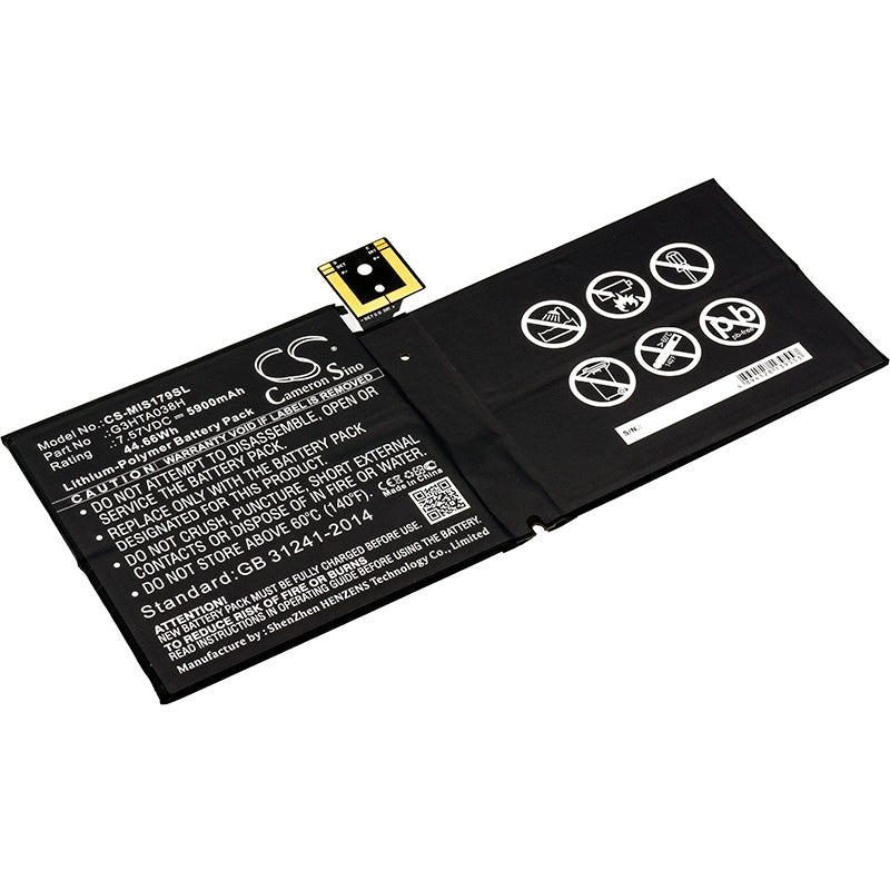 7.57V 5900mAh/44.66Wh Li-Polymer Tablet Battery for Microsoft