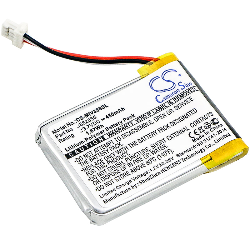 3.7V 450mAh/1.67Wh Li-Polymer Recorder Battery for HP
