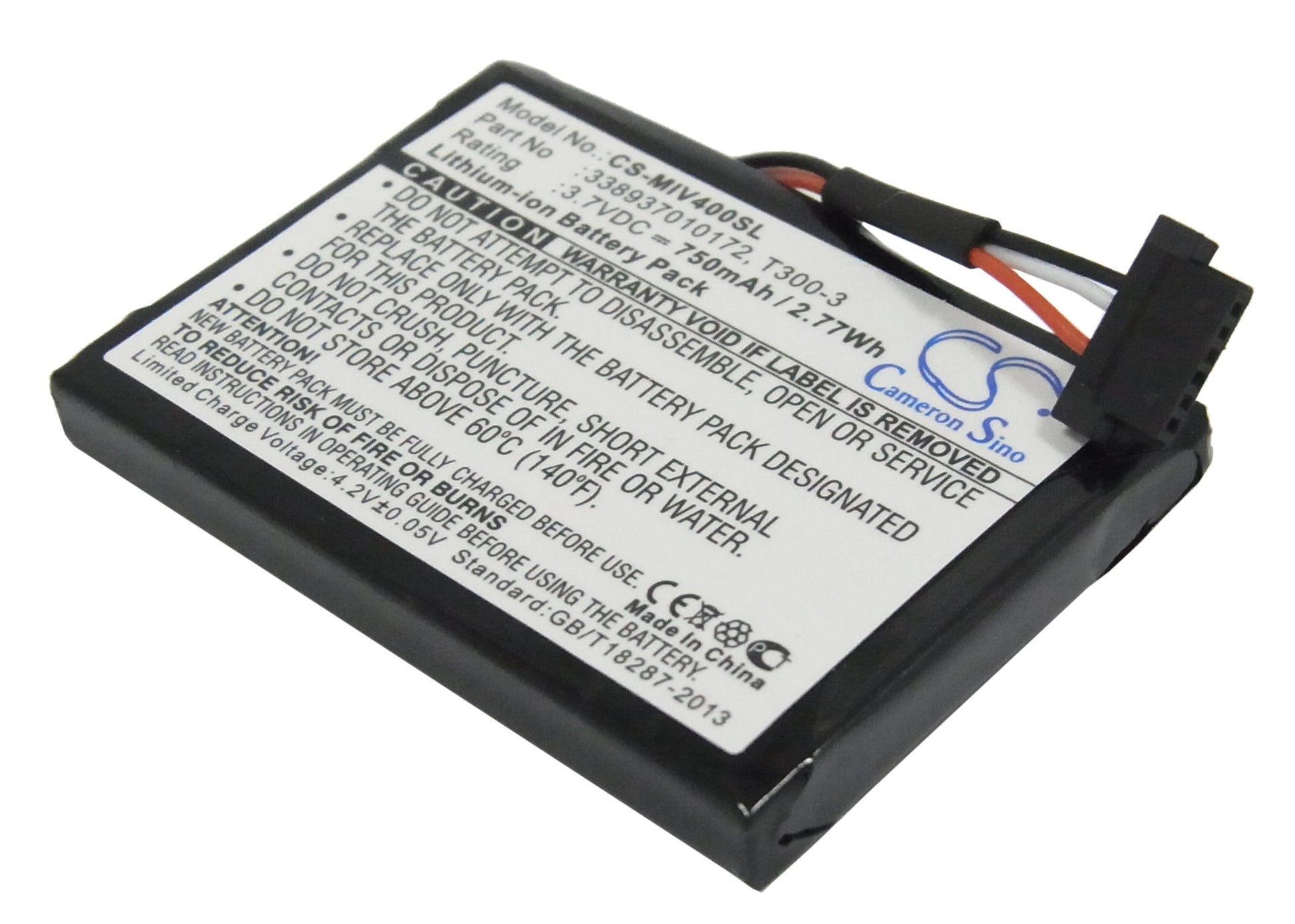 3.7V 750mAh/2.78Wh Li-ion GPS/Navigator Battery for Mitac