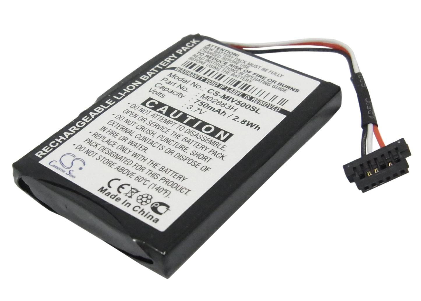 3.7V 750mAh/2.78Wh Li-ion GPS/Navigator Battery for Mitac
