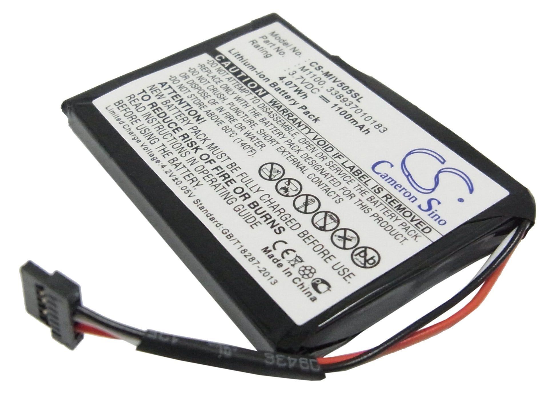 3.7V 1100mAh/4.07Wh Li-ion GPS/Navigator Battery for Navman