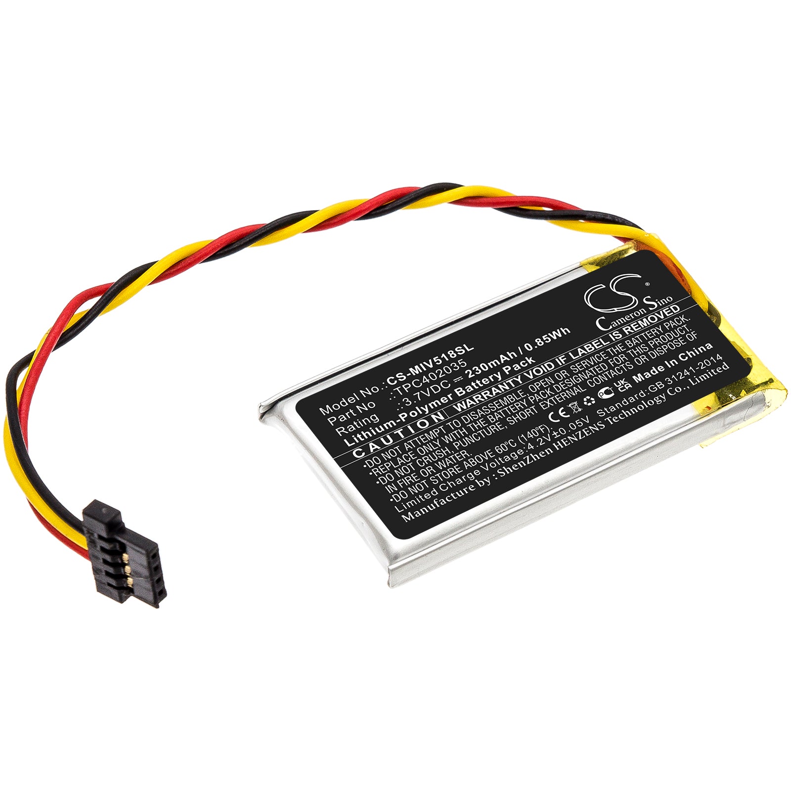 CS-MIV518SL Replacement Battery – Compatible with MiVue 508, MiVue 518, MiVue 528, MiVue 538, MiVue 568, MiVue 588, MiVue 608, MiVue 618, MiVue 658, MiVue 688, MiVue 698, MiVue 698 Dual, MiVue 792