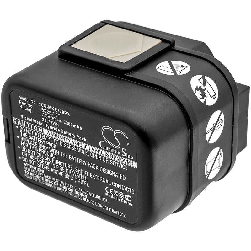 7.2V 3300mAh/23.76Wh Ni-MH Power Tools Battery for Milwaukee