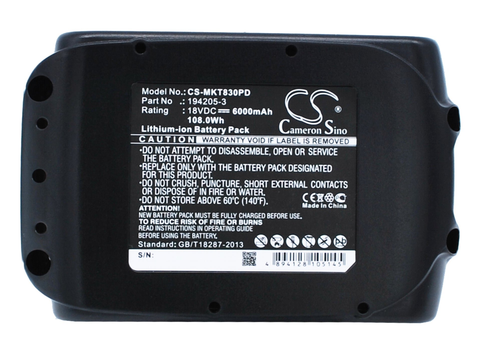 18V 6000mAh/108.00Wh Li-ion Power Tools Battery for Makita