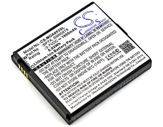 3.7V 1600mAh/5.92Wh Li-ion Mobile/SmartPhone Battery for Motorola