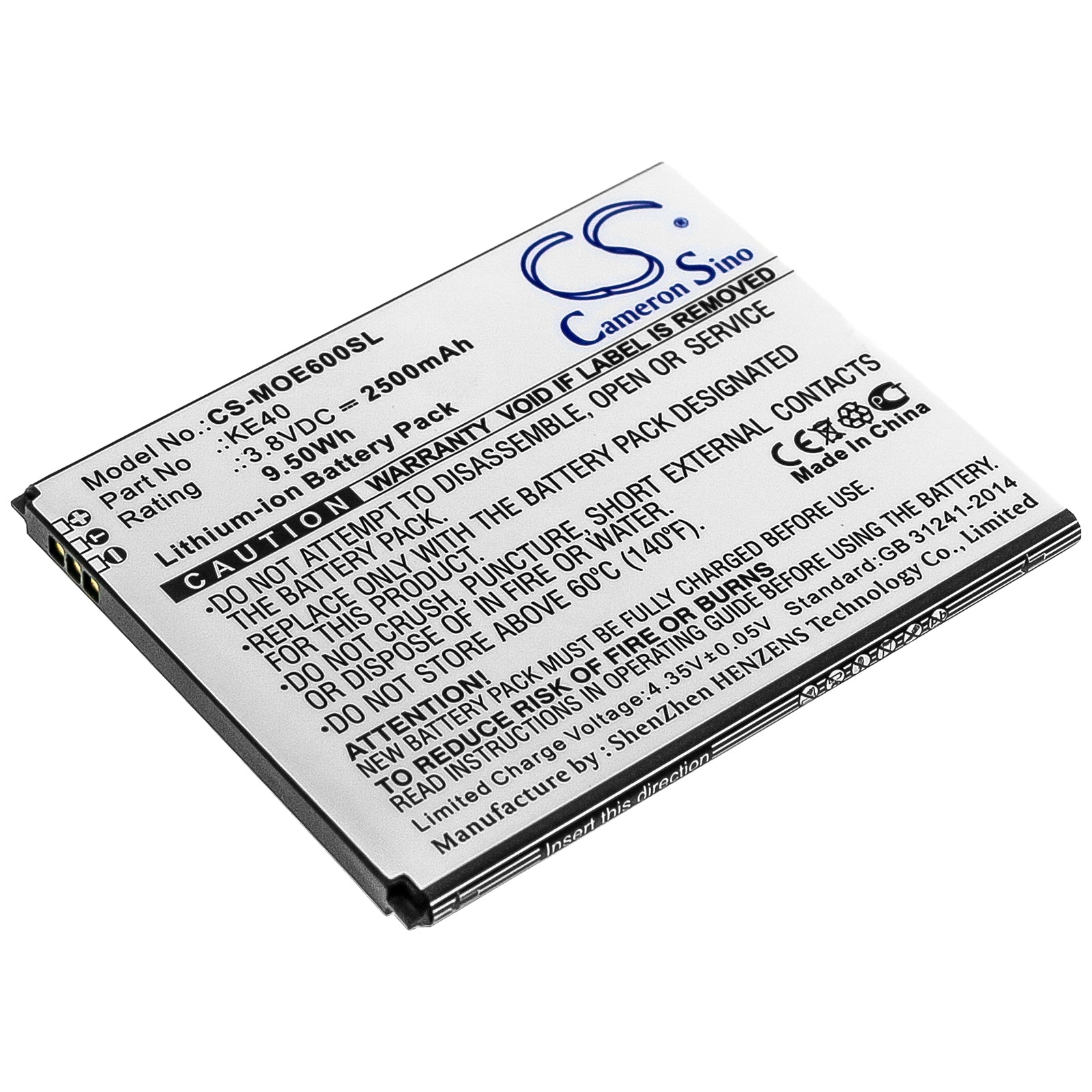CS-MOE600SL Replacement Battery – Compatible with Moto E6, XT2005, XT2005-1, XT2005-1PP, XT2005-3, XT2005-4, XT2005-5, XT2005DL