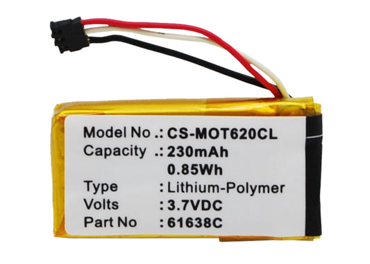 3.7V 230mAh/0.85Wh Li-Polymer Smartwatch Battery for Motorola
