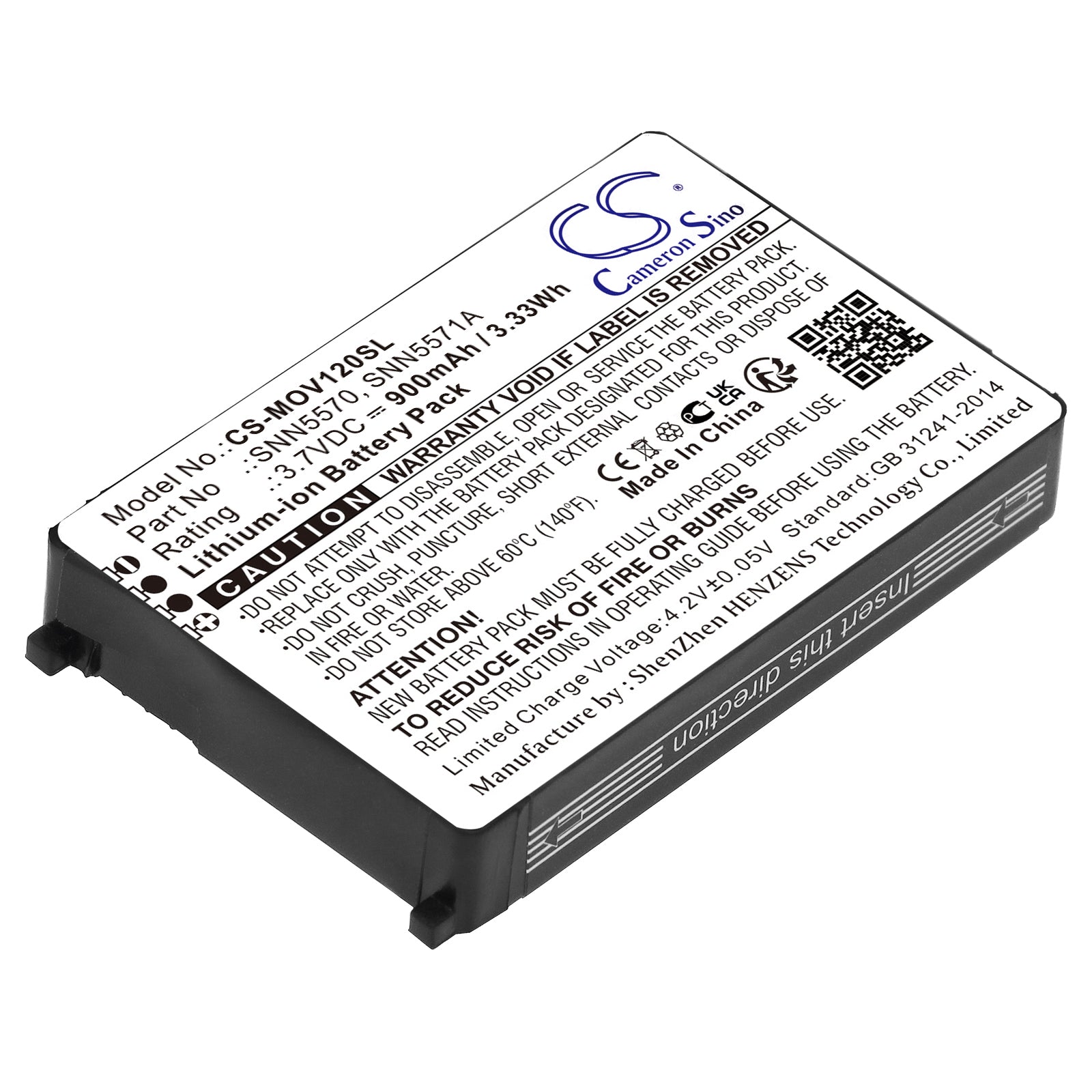 3.7V 900mAh/3.33Wh Li-ion Mobile/SmartPhone Battery for Motorola