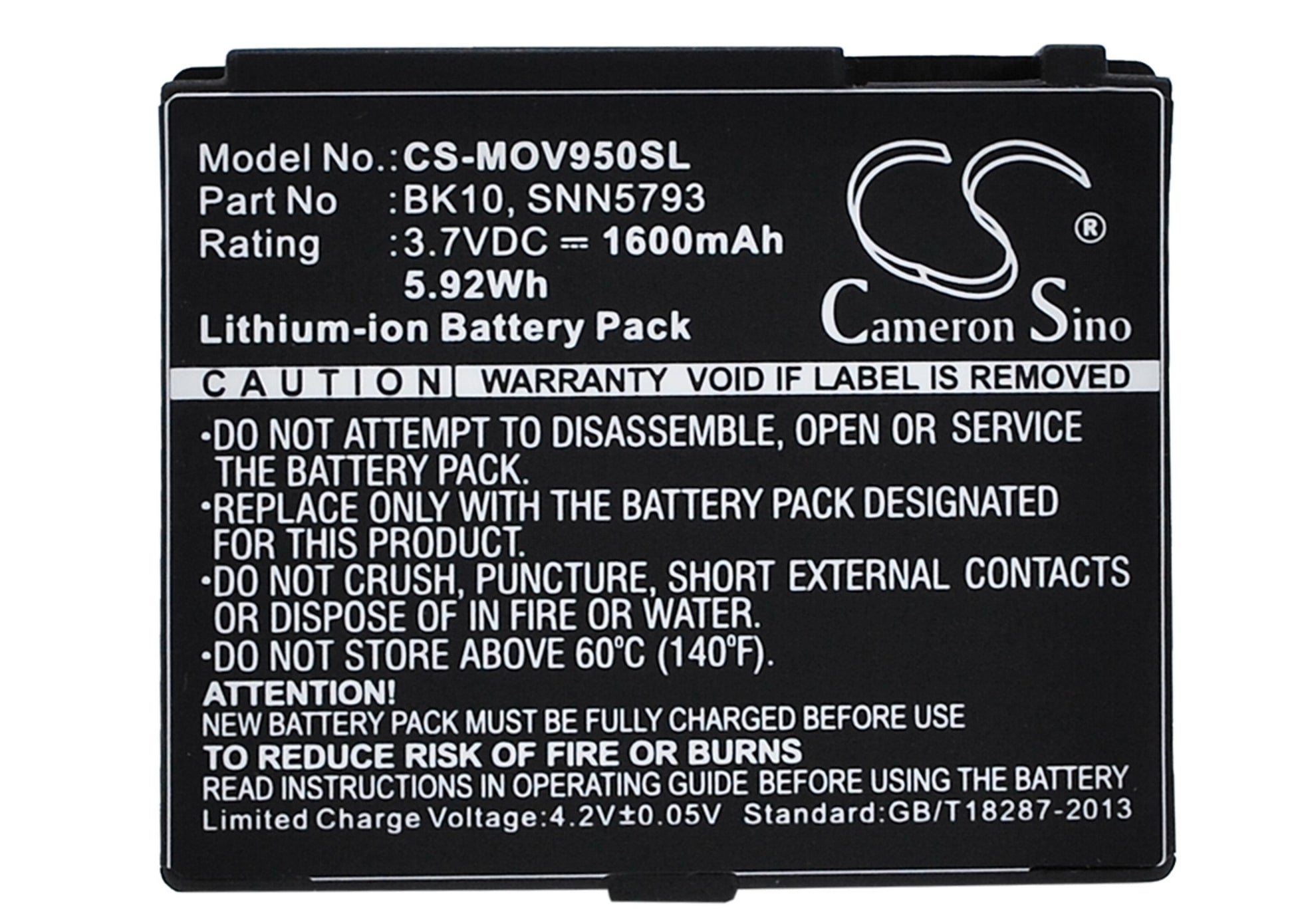 CS-MOV950SL Replacement Battery – Compatible with F2978A, i296, i335, i465 Clutch, i680 Brute, i876, i890, ic402 The Blend, ic502 The Buzz, ic602, V950 Renegade