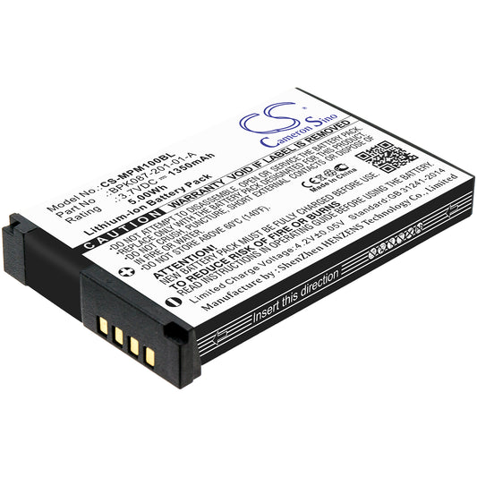 3.7V 1350mAh/5.00Wh Li-ion Payment Terminal Battery for Verifone