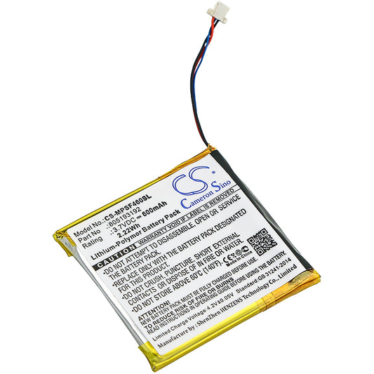 3.7V 600mAh/2.22Wh Li-Polymer MP3/MP4/PMP Battery for SanDisk