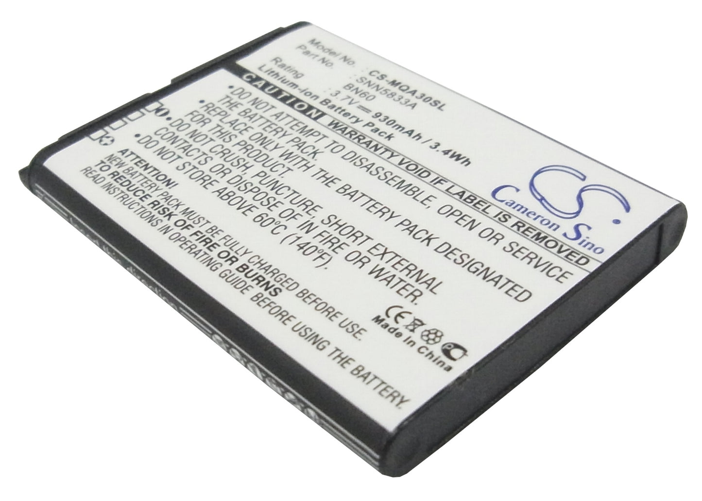 3.7V 930mAh Li-ion Mobile/SmartPhone Battery for Motorola