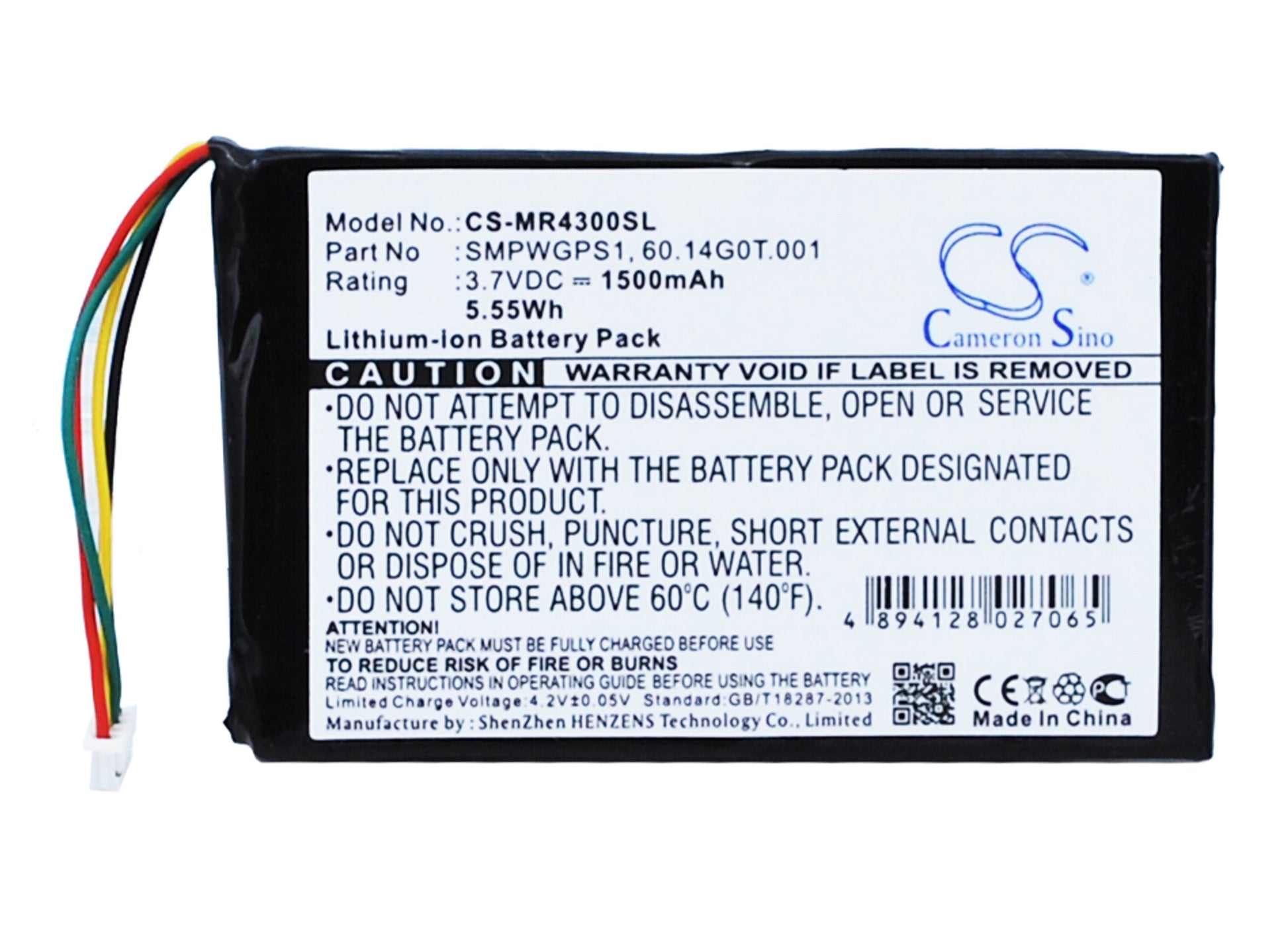 3.7V 1500mAh/5.55Wh Li-ion GPS/Navigator Battery for Magellan