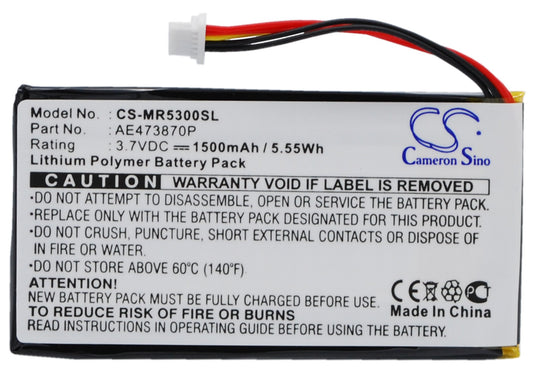 3.7V 1500mAh/5.55Wh Li-Polymer GPS/Navigator Battery for Magellan