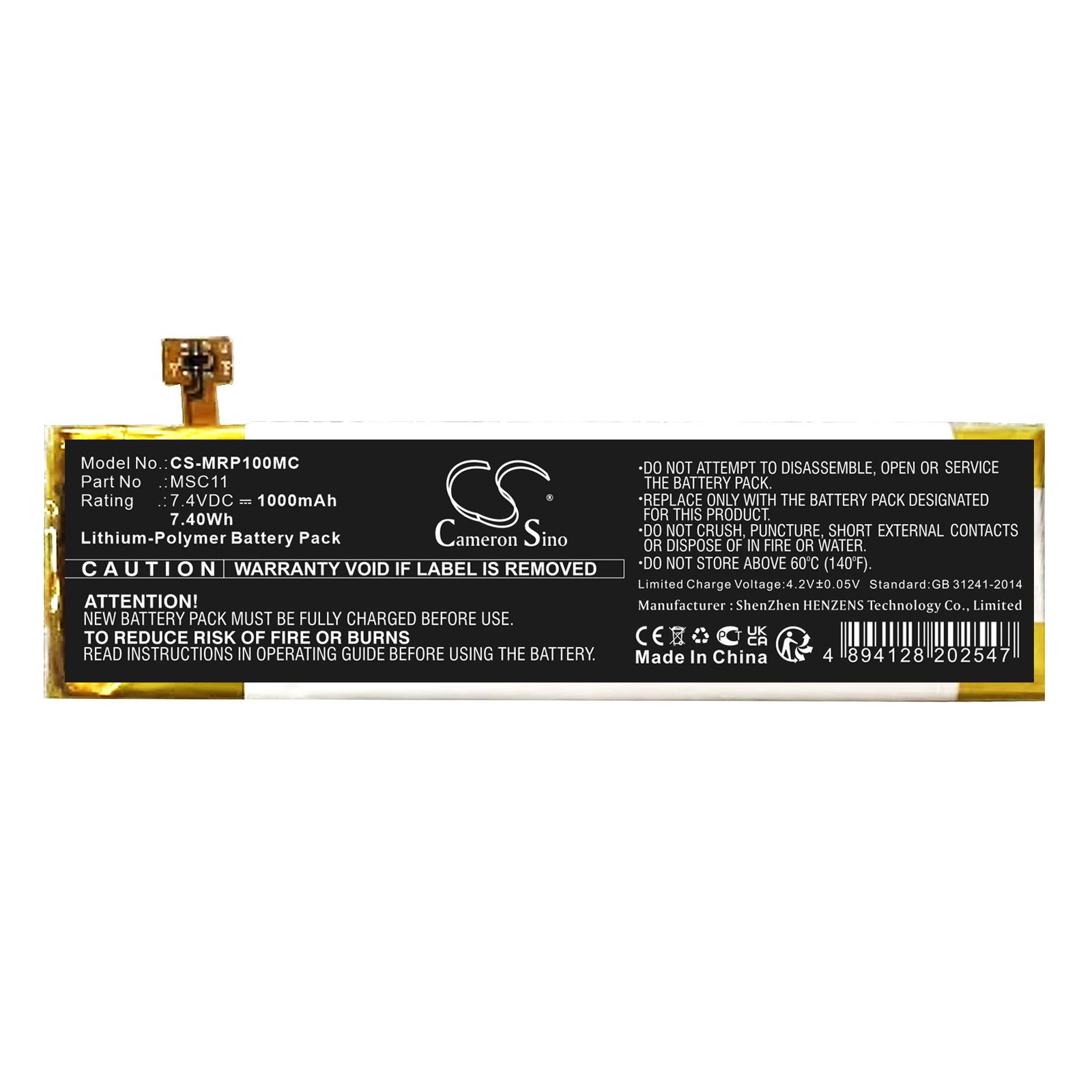 CS-MRP100MC Replacement Battery – Compatible with M1 Pro, M1 Pro Vlog Pocket Gimbal Came