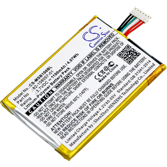 3.7V 1100mAh/4.07Wh Li-Polymer Barcode/Scanner Battery for Motorola
