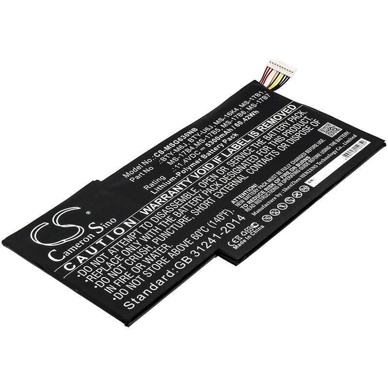 CS-MSG630NB Replacement Battery – Compatible with 0016K2-213, 0016K2-214, 0016K2-468, 0016K2-614, 0016K2-627, 0016K2-SKU2, 0016K2-SKU32, 0016K3-005, 9N793J200, BP-16K1-31, GS63 6RF, GS63 6RF Stealth Pro, GS63 6RF-011UK, GS63 7RD, GS63 7RD STEALTH, GS63 7RD-072CA, GS63 7RD-073NE, GS63 7RD-076NL, GS63 7RD-078AU, GS63 7RD-202CN, GS63 7RD-222, GS63 7RD-222(0016K4-222), GS63 7RD-224, GS63 7RD-224(0016K4-224), GS63 7RD-225, GS63 7RD-225(0016K4-225), GS63 7RE, GS63 7RE Stealth Pro, GS63 7RE-011, GS63