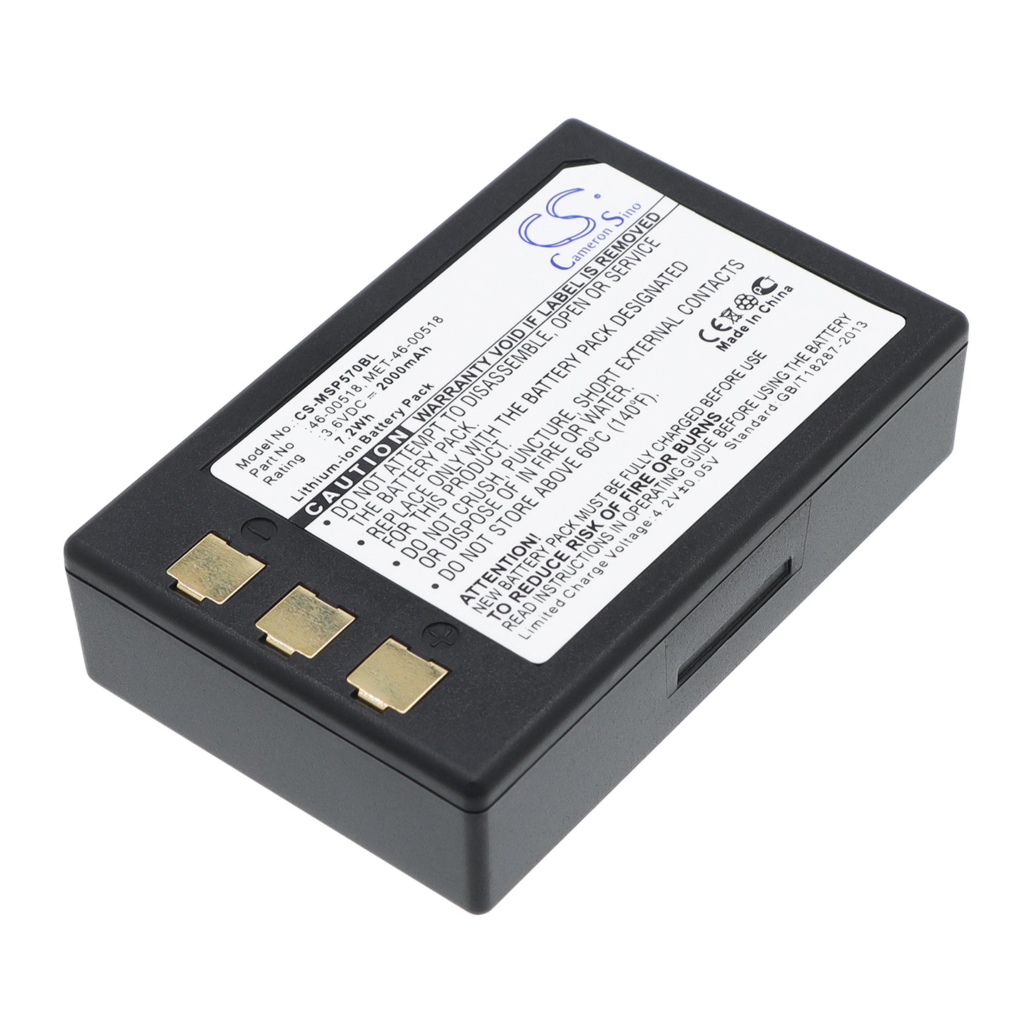 3.6V 2000mAh Li-ion Barcode/Scanner Battery for Metrologic