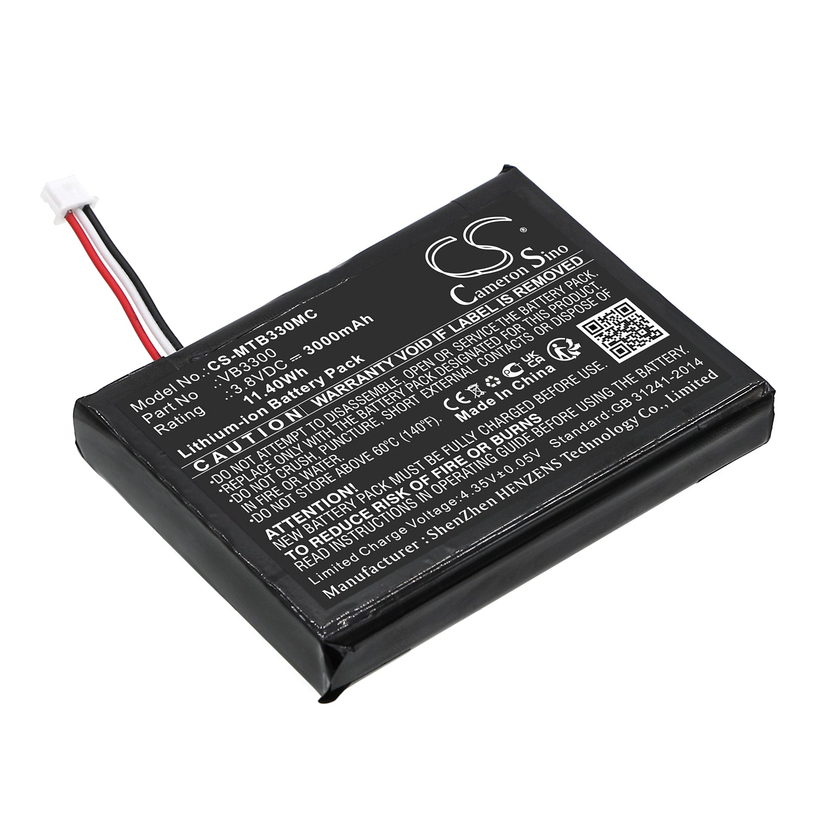 CS-MTB330MC Replacement Battery – Compatible with VB400, VB400 body camera