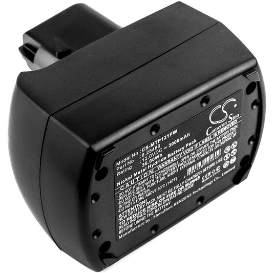 12V 3000mAh/36.00Wh Ni-MH Power Tools Battery for Metabo