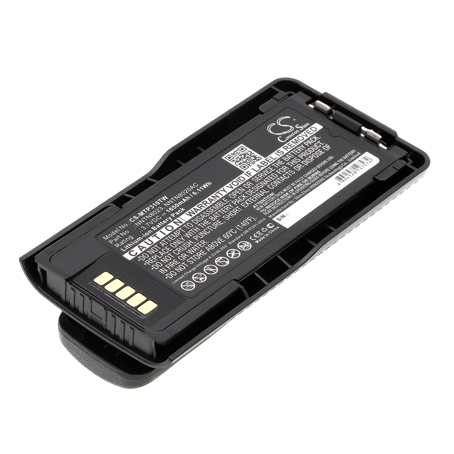 3.7V 1650mAh/6.11Wh Li-ion Two-Way Radio Battery for Motorola