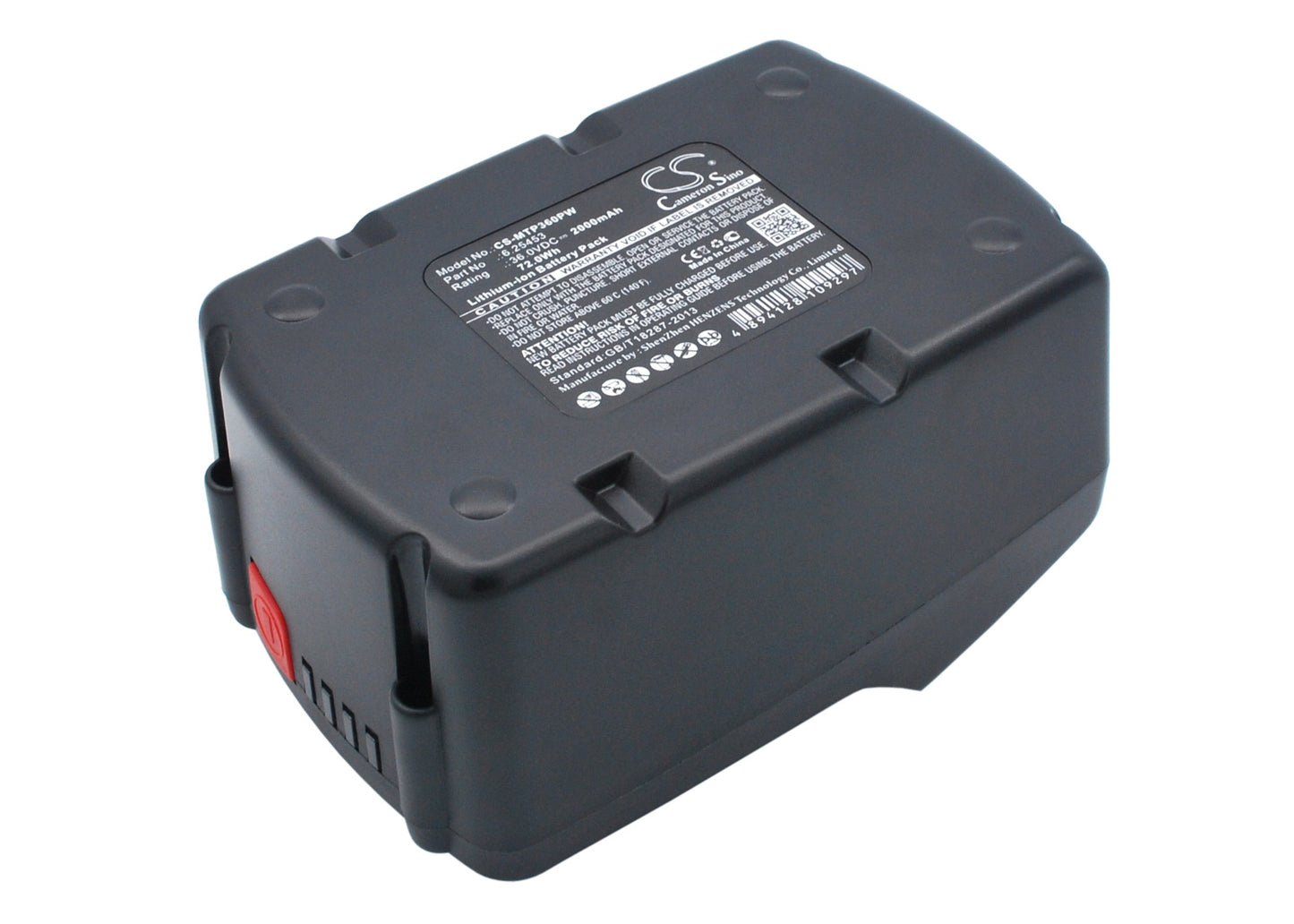 36V 2000mAh/72.0Wh Li-ion Power Tools Battery for Metabo