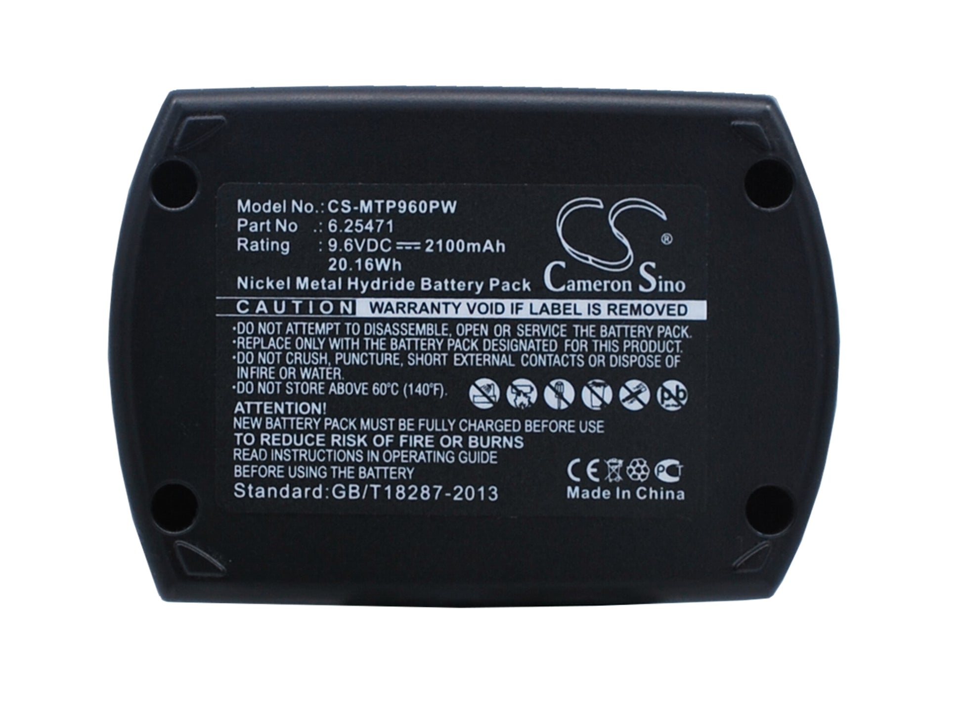 9.6V 2100mAh/20.16Wh Ni-MH Power Tools Battery for Metabo