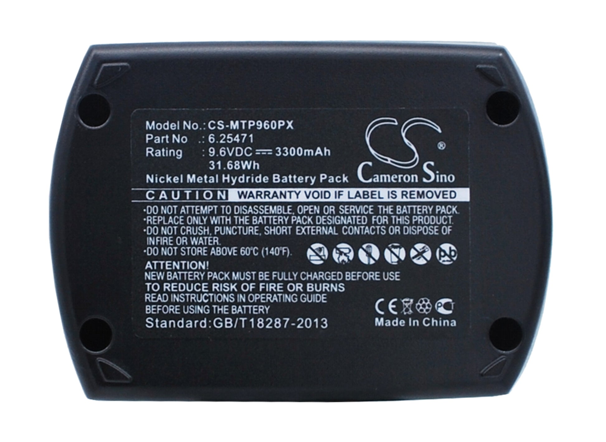9.6V 3300mAh/31.68Wh Ni-MH Power Tools Battery for Metabo