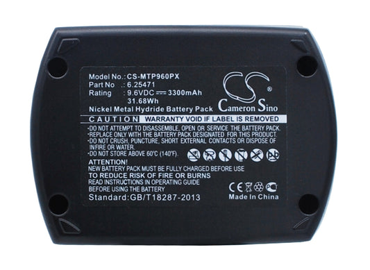 9.6V 3300mAh/31.68Wh Ni-MH Power Tools Battery for Metabo