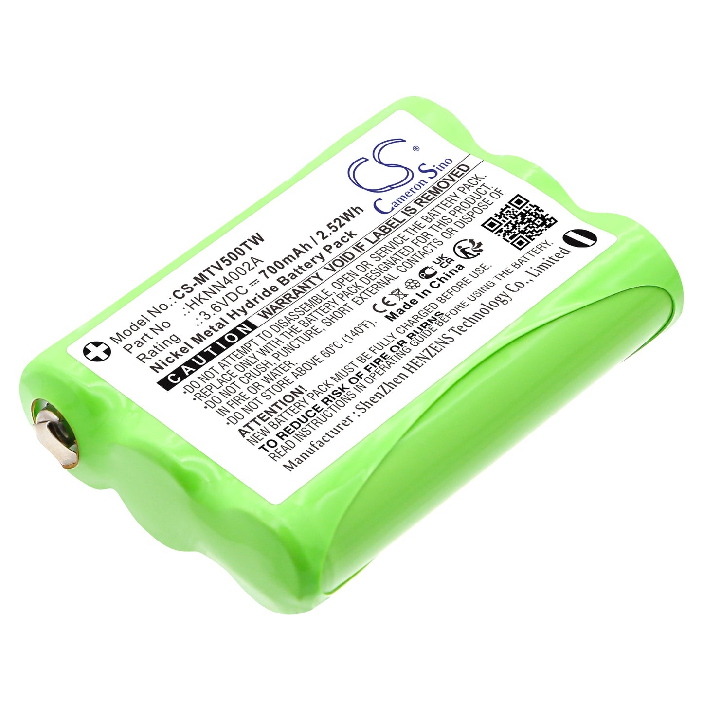 3.6V 700mAh/2.52Wh Ni-MH Two-Way Radio Battery for Motorola