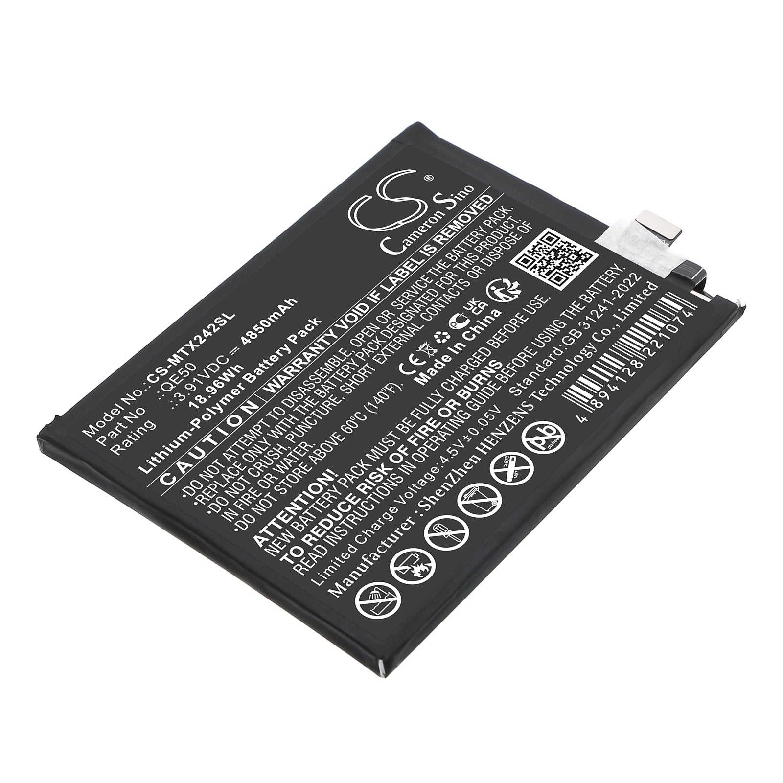 CS-MTX242SL Replacement Battery – Compatible with Moto G85 5G, Moto S50 Neo 5G, XT2427, XT2427-1, XT2427-2, XT2427-3, XT2427-4