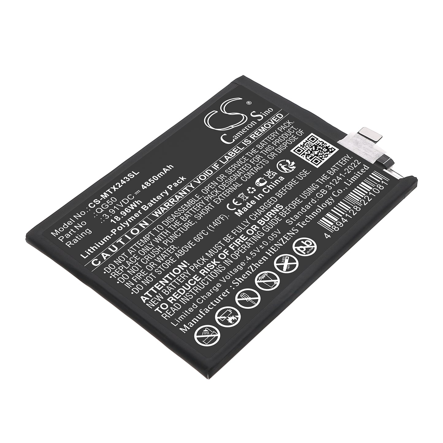 CS-MTX243SL Replacement Battery – Compatible with Moto G35 5G, XT2433-1, XT2433-2, XT2433-3, XT2433-4, XT2433-5