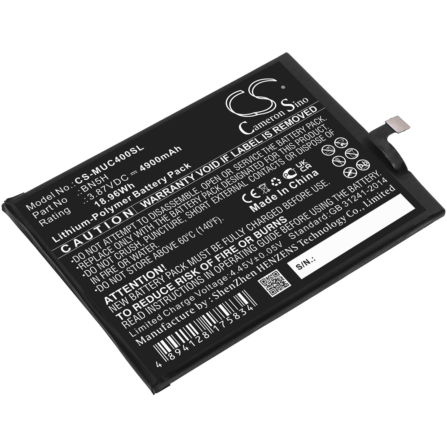 CS-MUC400SL Replacement Battery – Compatible with Note 11E, Note 11E 5G