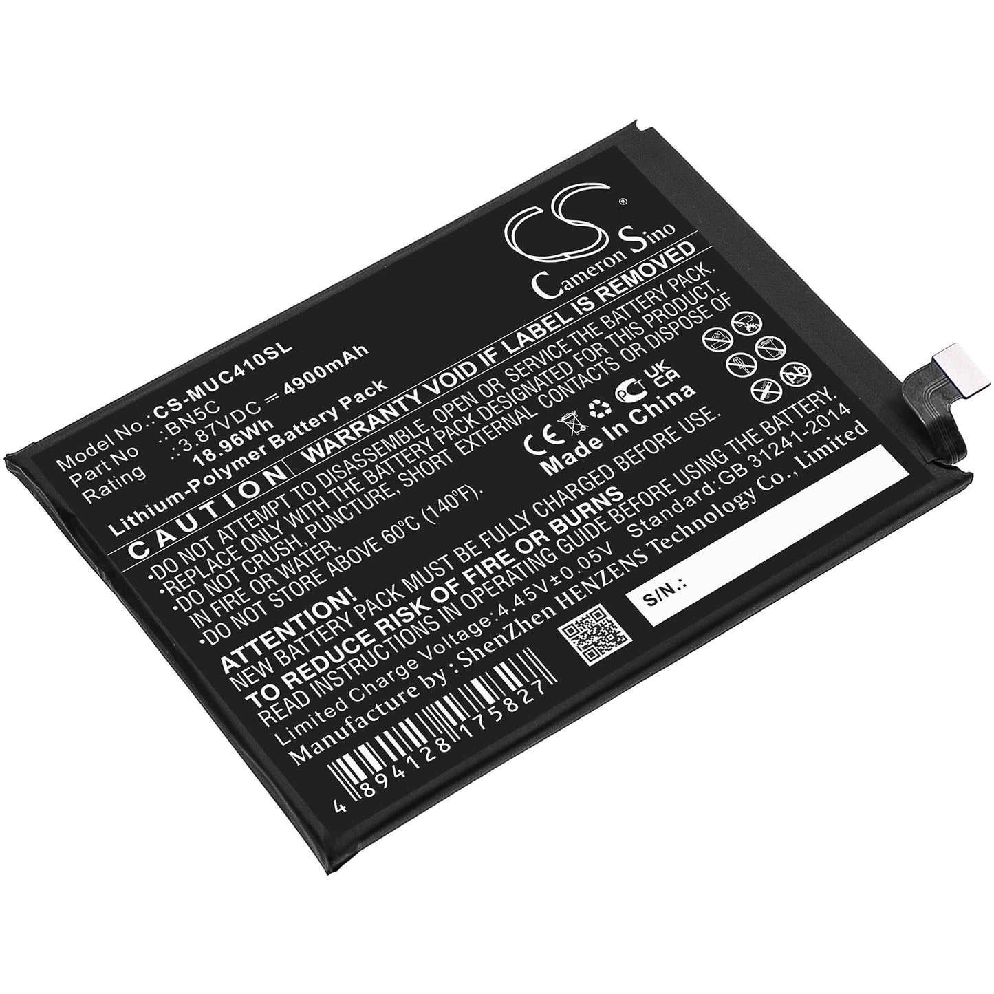 CS-MUC410SL Replacement Battery – Compatible with 21091116AG, M4 Pro 5G, MZB0BGVIN