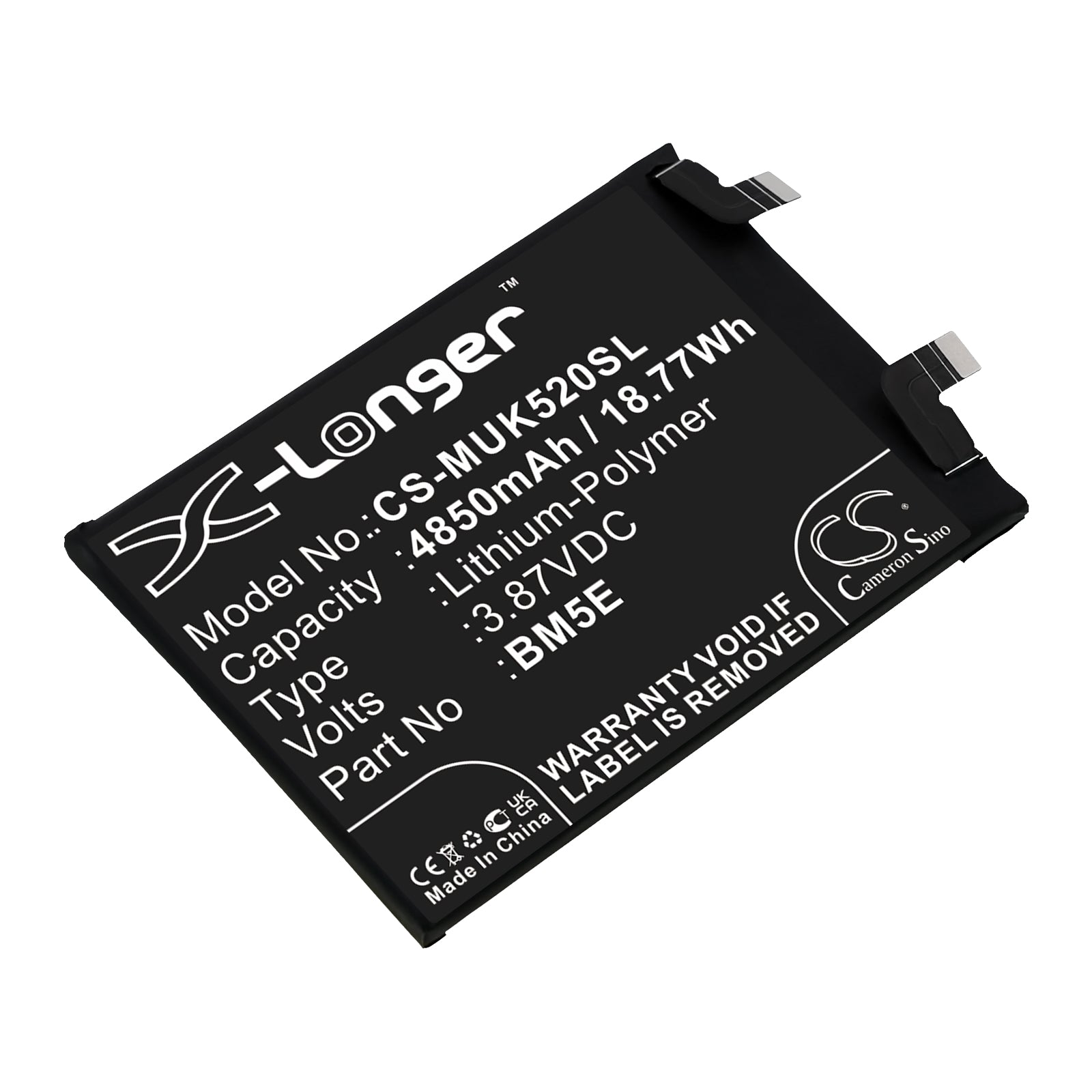 CS-MUK520SL Replacement Battery – Compatible with 22011211C, 22021211RC, K50 Pro