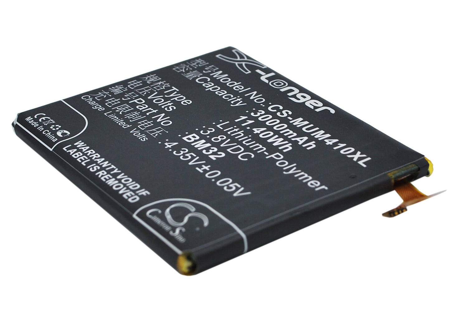 3.8V 3000mAh/11.40Wh Li-Polymer Mobile/SmartPhone Battery for Xiaomi
