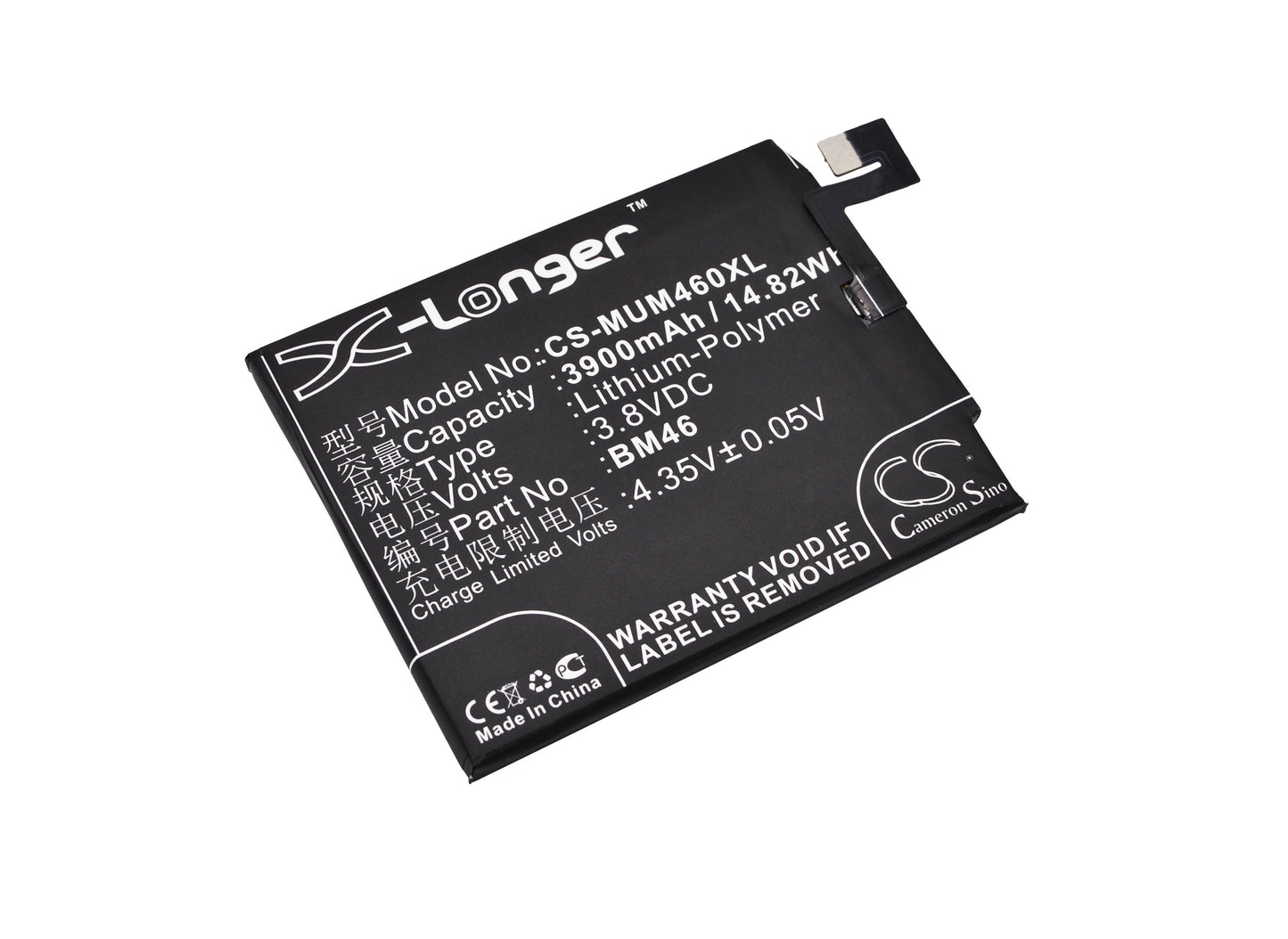 3.8V 3900mAh/14.82Wh Li-Polymer Mobile/SmartPhone Battery for Redmi