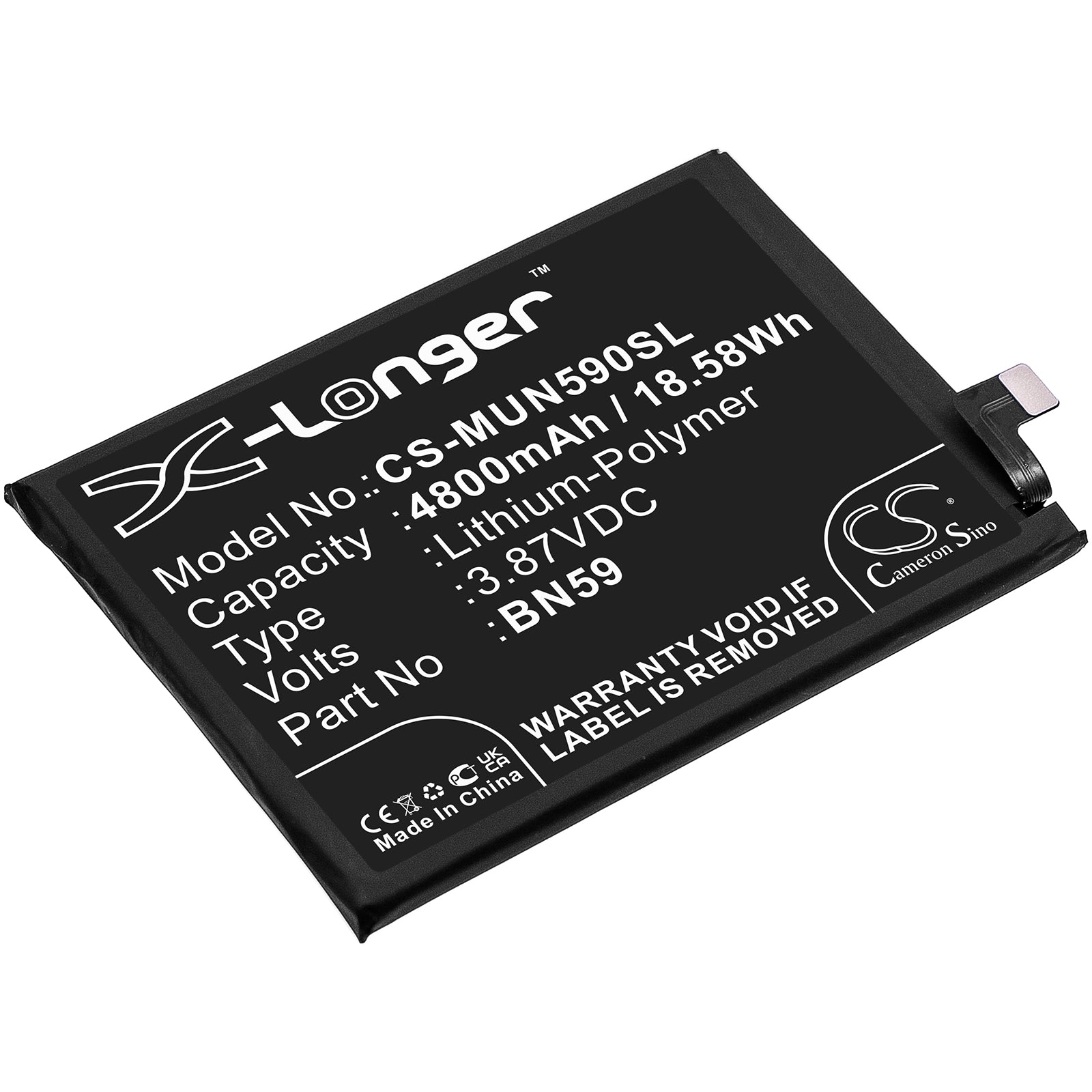 CS-MUN590SL Replacement Battery – Compatible with M2101K7AG, M2101K7AI, Redmi Note 10