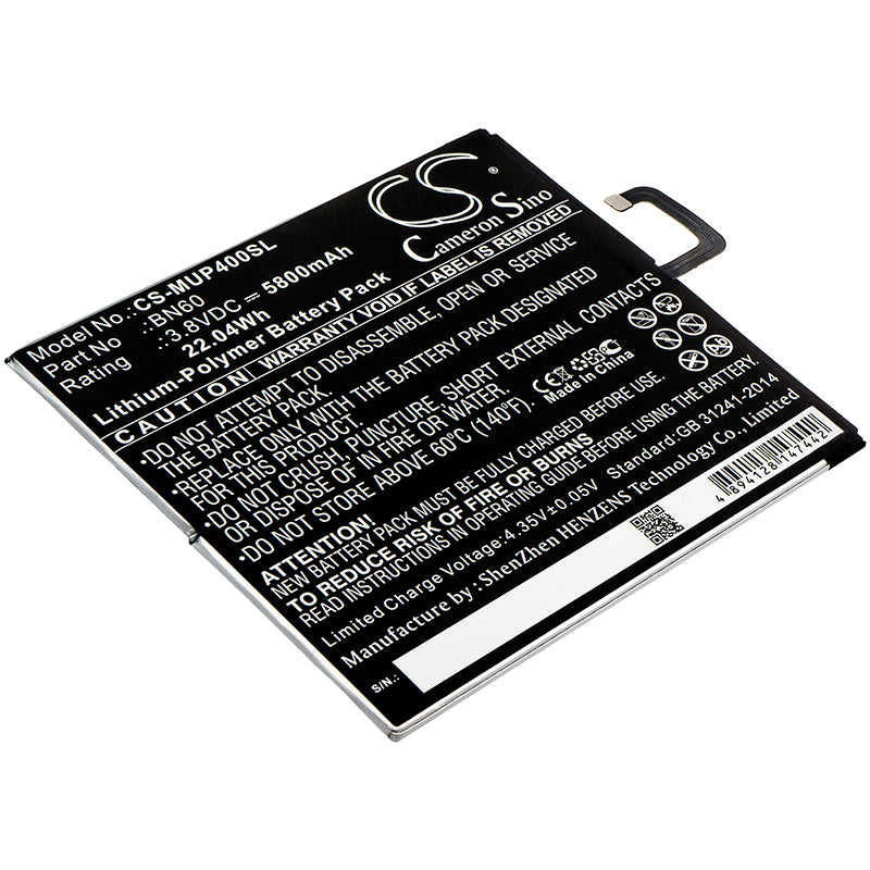 CS-MUP400SL Replacement Battery – Compatible with Clover, M1806D9E, M1806D9W, Mi Pad 4, Mi Pad 4 WiFi