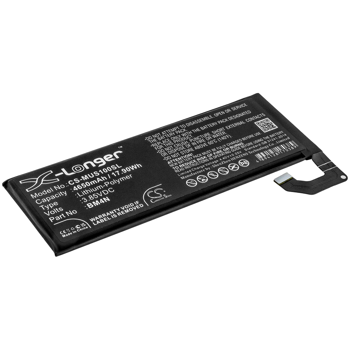 CS-MUS100SL Replacement Battery – Compatible with M2102J2SC, Mi 10, Mi 10 5G, Mi 10S 5G