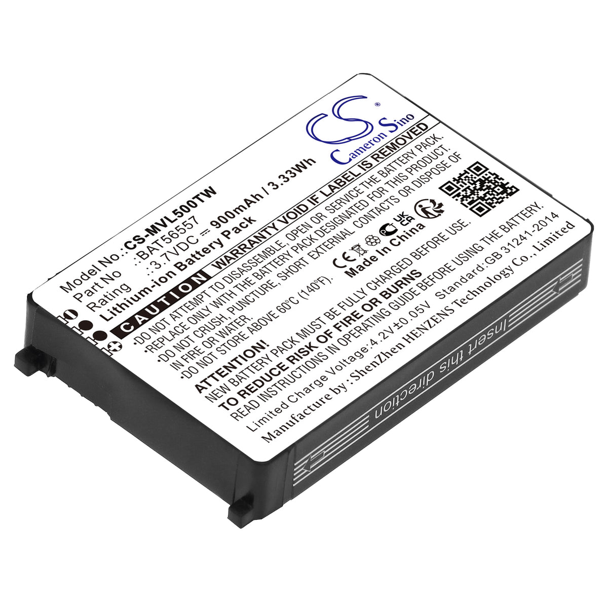 CS-MVL500TW 900mAh / 3.33Wh  Suitable for Motorola CLS1110, CLS1114, VL50 ...