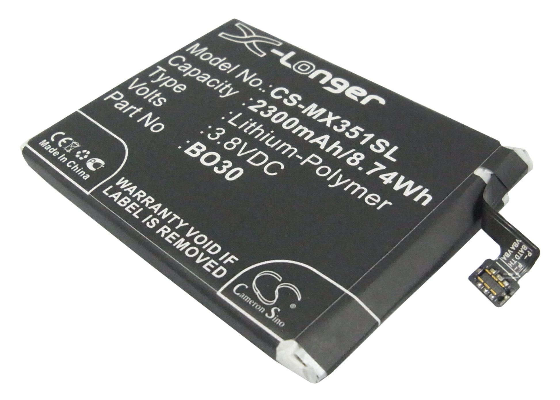 3.8V 2300mAh/8.74Wh Li-Polymer Mobile/SmartPhone Battery for Meizu