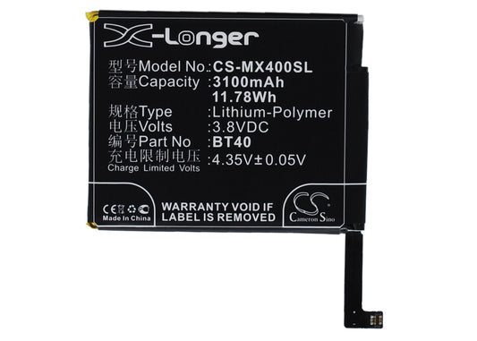 3.8V 3100mAh/11.78Wh Li-Polymer Mobile/SmartPhone Battery for Meizu