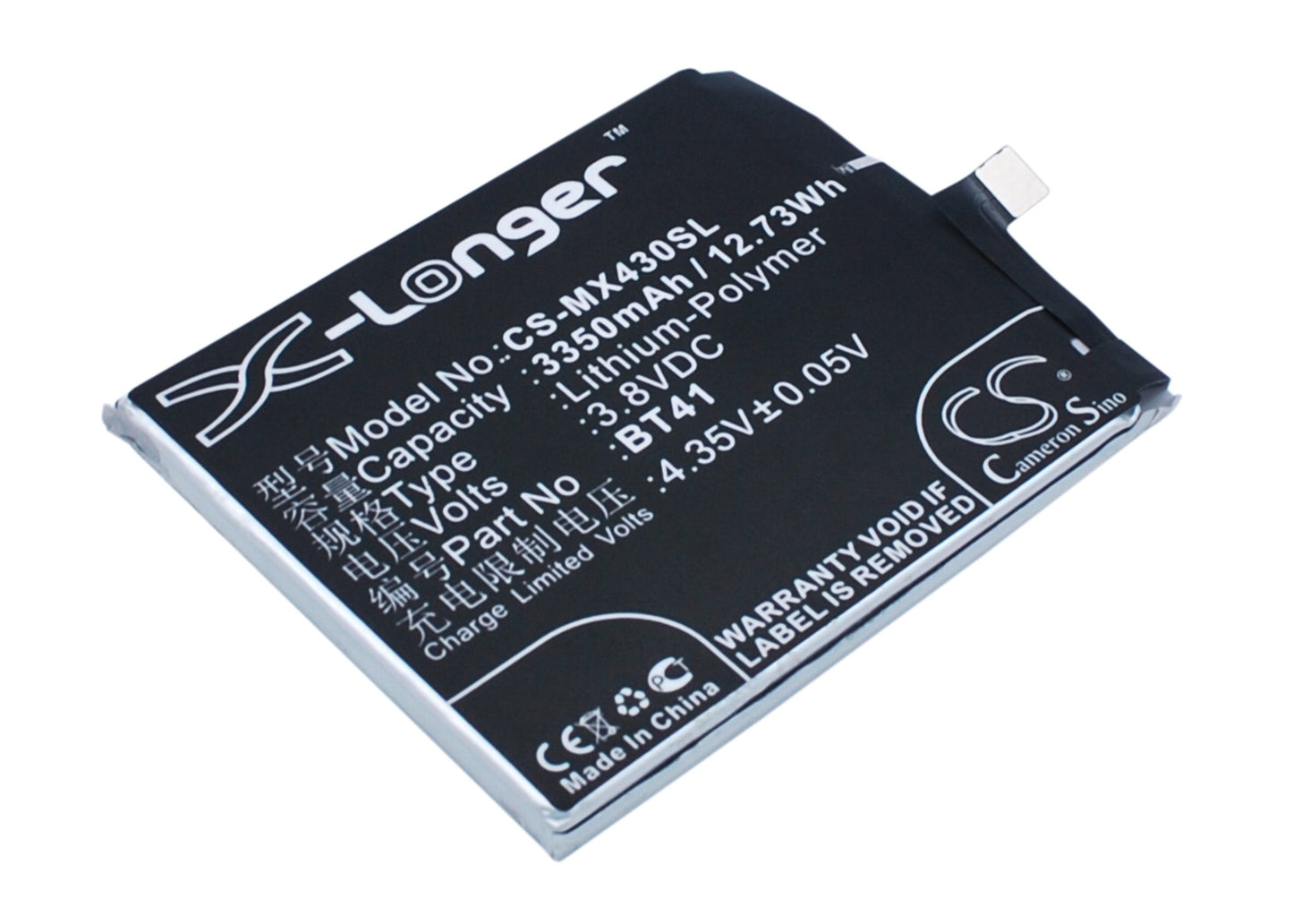 3.8V 3350mAh/12.73Wh Li-Polymer Mobile/SmartPhone Battery for Meizu