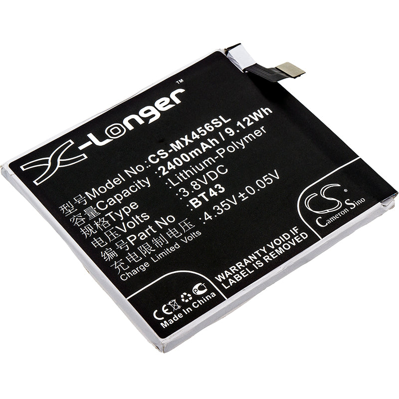 3.8V 2400mAh/9.12Wh Li-Polymer Mobile/SmartPhone Battery for Meizu